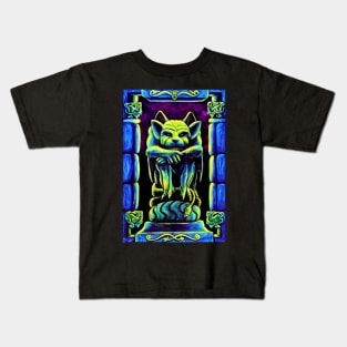 Gothic Gargoyle Cool Trippy Vintage Blacklight Goth Hippie Kids T-Shirt